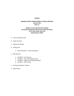 AGENDA MADISON COUNTY ZONING BOARD OF APPEALS