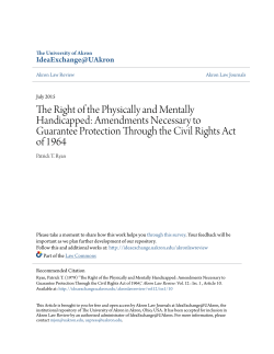 The Right of the Physically and Mentally Handicapped