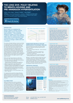 Shallow Water Blackout - Royal Life Saving Society Queensland Inc