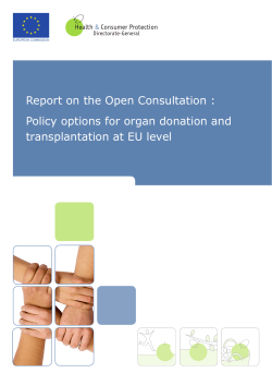 Policy options for organ donation and transplantation at EU level
