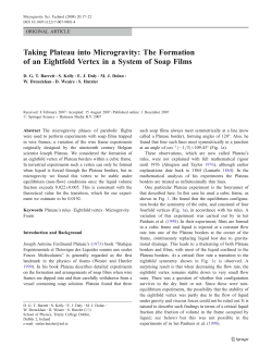 Taking Plateau into Microgravity: The Formation of an Eightfold