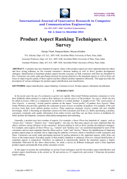 Product Aspect Ranking Techniques: A Survey