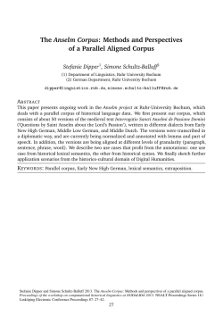 The Anselm Corpus - Link&ouml;ping University Electronic Press