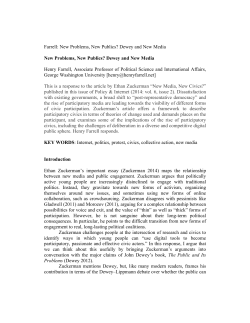 New Problems, New Publics? Dewey and New Media