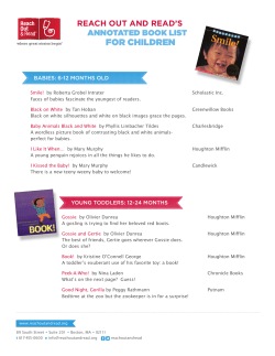 Annotated Book List - Reach Out and Read