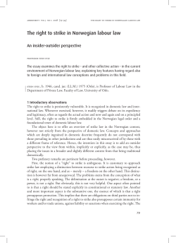 The right to strike in Norwegian labour law