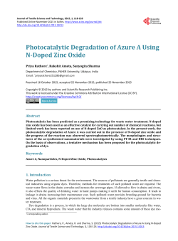Photocatalytic Degradation of Azure A Using N