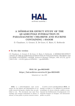 A M&Ouml;SSBAUER EFFECT STUDY OF THE QUADRUPOLE