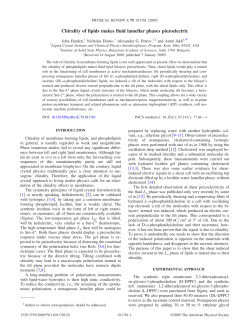 Chirality of lipids makes fluid lamellar phases piezoelectric