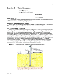 Exercise 9 - Water Resources