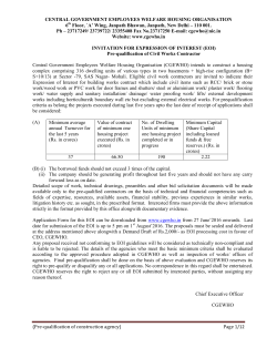 (Pre-qualification of construction agency) Page 1/12 CENTRAL