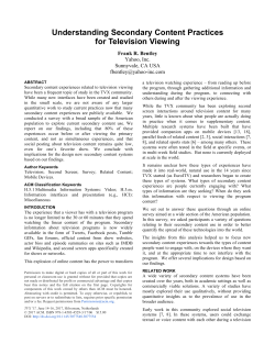 Understanding Secondary Content Practices for Television