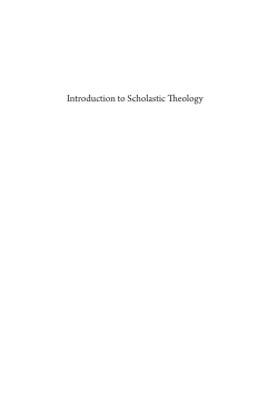 Introduction to Scholastic Theology