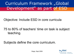Curriculum Framework &bdquo;Global Development&ldquo; as part of