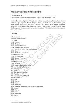 Products of Resin Processing