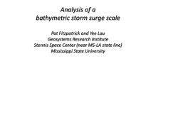 Analysis of a bathymetric storm surge scale