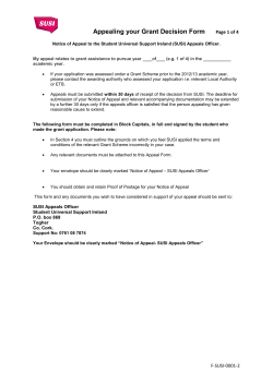 Form Appealing Your Grant Decision.
