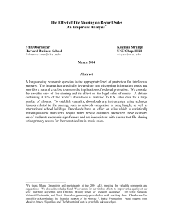 The Effect of File Sharing on Record Sales An Empirical