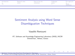Sentiment Analysis using Word Sense