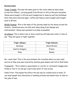 Revision sheet Trade Triangle: This was the name given to the route