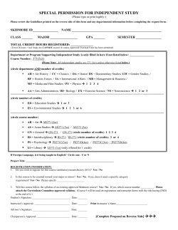 Independent Study Form