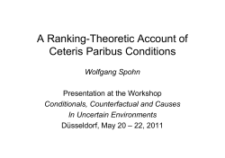 A Ranking-Theoretic Account of Ceteris Paribus