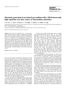 Harmonic generation in an ionized gas medium with a 100