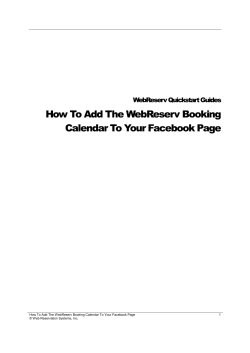 How To Add The WebReserv Booking Calendar To Your Facebook