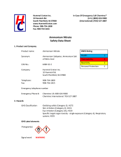 Ammonium Nitrate Safety Data Sheet