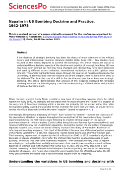 Napalm in US Bombing Doctrine and Practice, 1942