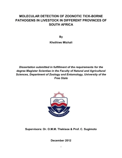molecular detection of zoonotic tick-borne pathogens in livestock in
