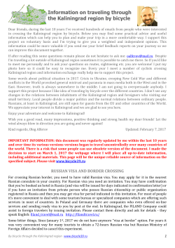 Information on traveling through Kaliningrad region