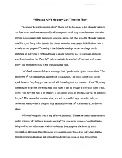 "Miranda-Ain`t Nobody Got Time for That" "You have the right to