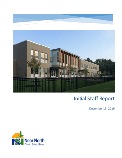 Initial Staff Report - Near North District School Board