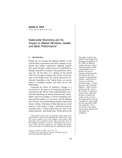 Nationwide Branching and Its Impact on Market Structure, Quality