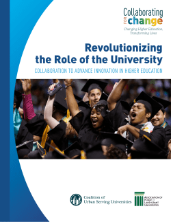Revolutionizing the Role of the University