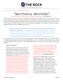 “Spiritually Destitute”