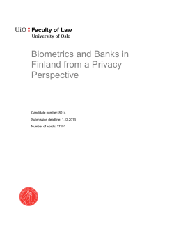 Biometrics and Banks in Finland from a Privacy Perspective