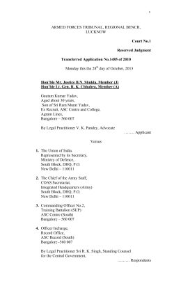 Gautam Kumar Yadav - armed forces tribunal, regional bench