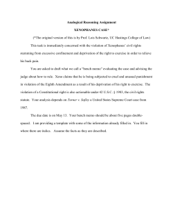 Analogical Reasoning Assignment XENOPHANES CASE* (*The
