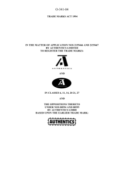 O/341/04 162Kb - Intellectual Property Office