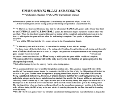 TOURNAMENTS RULES AND SCORING