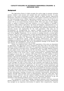 Capacity Building - department of agriculture and farmers