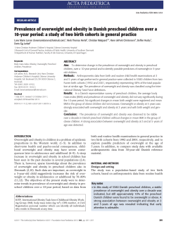Prevalence of overweight and obesity in Danish preschool