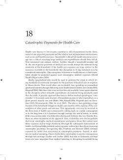 Catastrophic Payments for Health Care