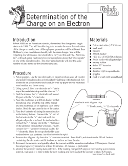 Determination of the Charge on an Electron: Student edition