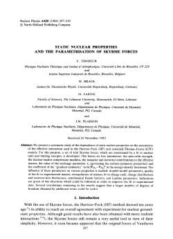 STATIC NUCLEAR PROPERTIES AND THE PARAMETRISATION