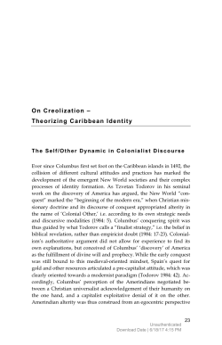 On Creolization &ndash; Theorizing Caribbean Identity