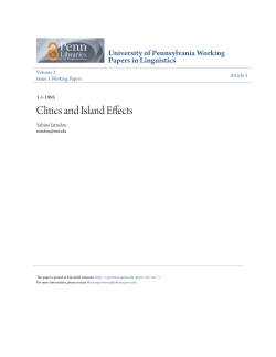 Clitics and Island Effects - ScholarlyCommons