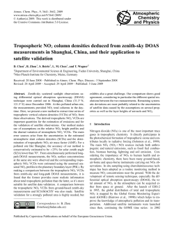 Tropospheric NO2 column densities deduced from zenith